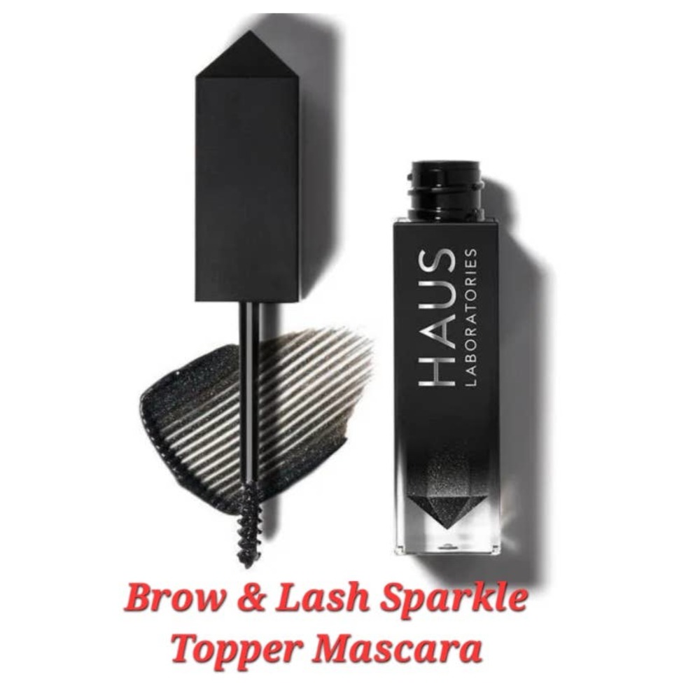 Haus Laboratories Risque Brow and Lash Topper Drama Black with Glitter Mascara